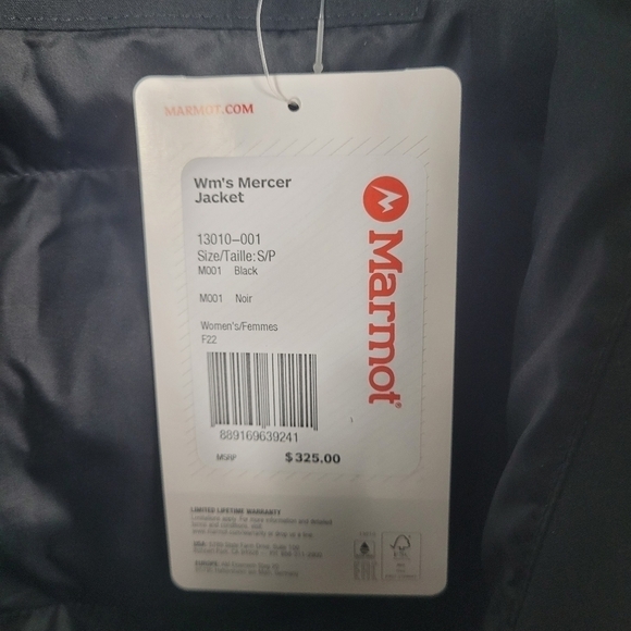 Marmot Women's Mercer Jacket Hooded Puffer Black Size Small NWT MSRP $325 - Picture 11 of 11